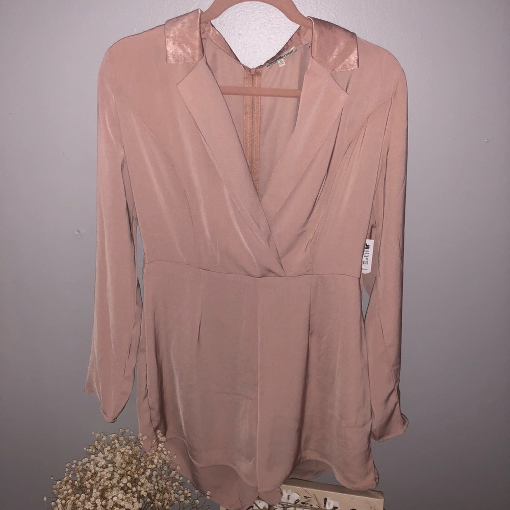 Blush Pink Medium, Velvet / Silk Romper. 💋